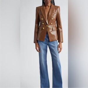 Veronica Beard croc embossed faux leather Lawrence jacket